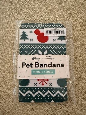 Little sleepies pet bandana - Disney Mickey fair isle print xs/s